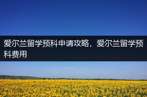 爱尔兰留学预科申请攻略，爱尔兰留学预科费用
