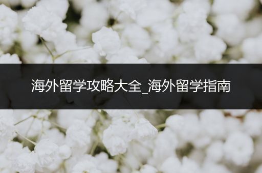 海外留学攻略大全_海外留学指南