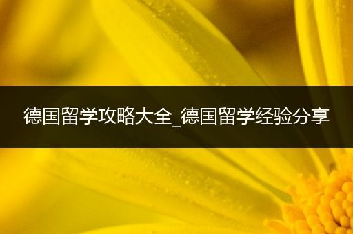 德国留学攻略大全_德国留学经验分享