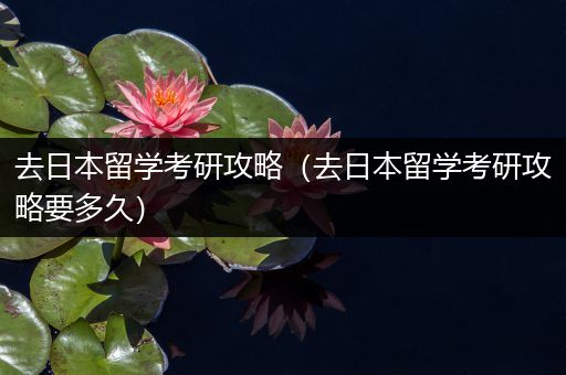 去日本留学考研攻略（去日本留学考研攻略要多久）