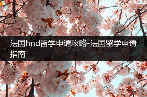 法国hnd留学申请攻略-法国留学申请指南