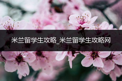 米兰留学生攻略_米兰留学生攻略网