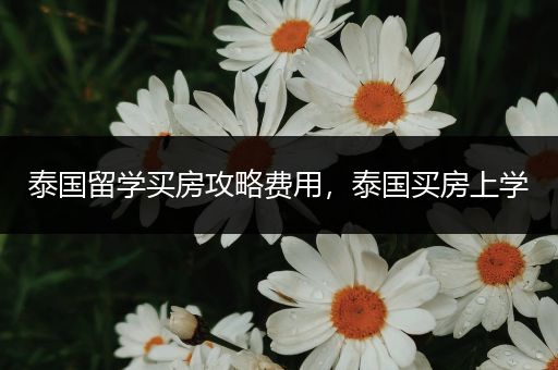 泰国留学买房攻略费用，泰国买房上学