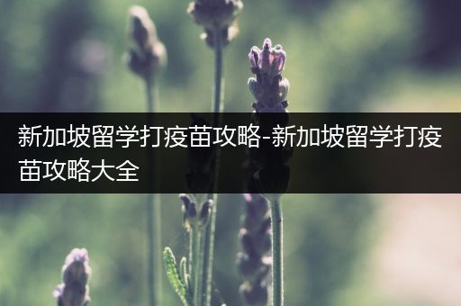 新加坡留学打疫苗攻略-新加坡留学打疫苗攻略大全