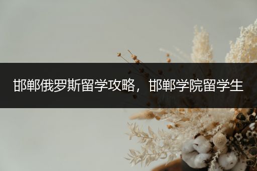 邯郸俄罗斯留学攻略，邯郸学院留学生