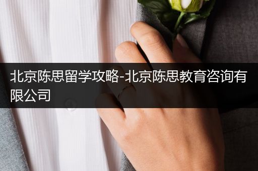 北京陈思留学攻略-北京陈思教育咨询有限公司