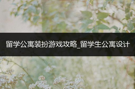 留学公寓装扮游戏攻略_留学生公寓设计