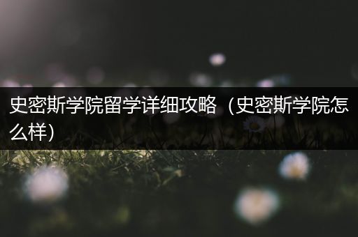 史密斯学院留学详细攻略（史密斯学院怎么样）