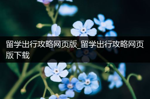 留学出行攻略网页版_留学出行攻略网页版下载