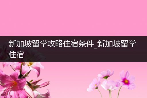 新加坡留学攻略住宿条件_新加坡留学 住宿