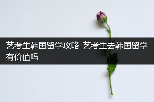 艺考生韩国留学攻略-艺考生去韩国留学有价值吗