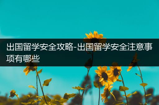 出国留学安全攻略-出国留学安全注意事项有哪些