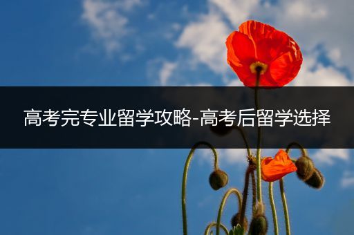 高考完专业留学攻略-高考后留学选择