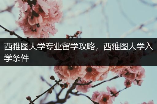 西雅图大学专业留学攻略，西雅图大学入学条件