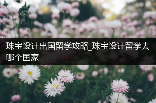珠宝设计出国留学攻略_珠宝设计留学去哪个国家