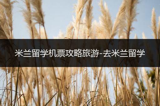 米兰留学机票攻略旅游-去米兰留学