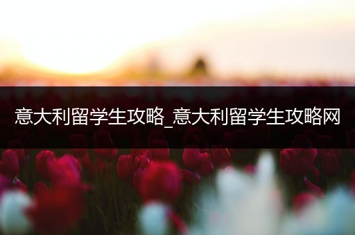 意大利留学生攻略_意大利留学生攻略网