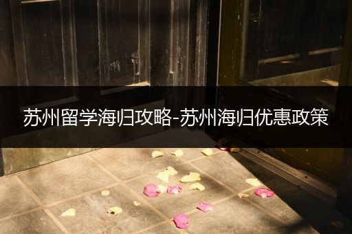 苏州留学海归攻略-苏州海归优惠政策
