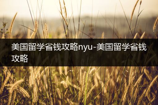 美国留学省钱攻略nyu-美国留学省钱攻略