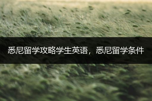 悉尼留学攻略学生英语，悉尼留学条件