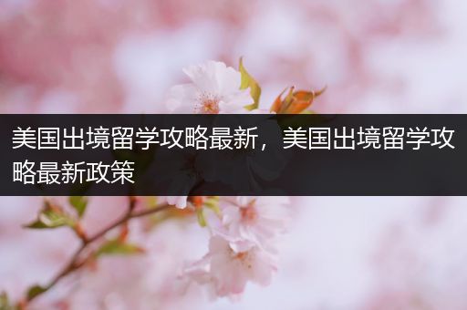 美国出境留学攻略最新，美国出境留学攻略最新政策