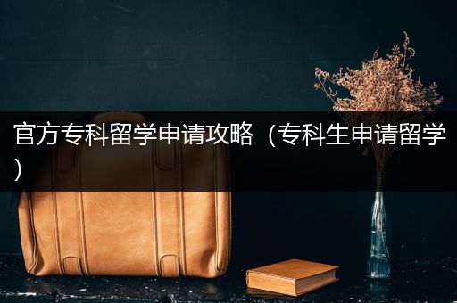 官方专科留学申请攻略（专科生申请留学）