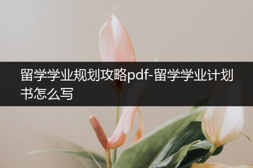 留学学业规划攻略pdf-留学学业计划书怎么写
