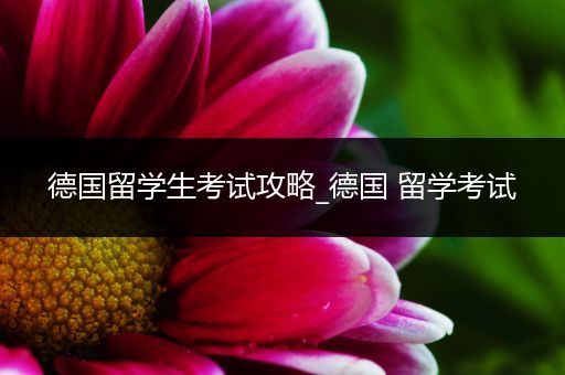 德国留学生考试攻略_德国 留学考试