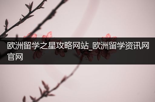 欧洲留学之星攻略网站_欧洲留学资讯网官网