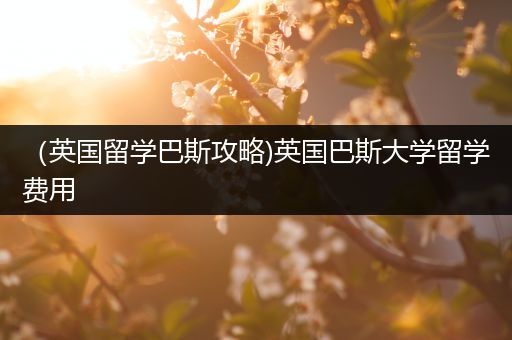 （英国留学巴斯攻略)英国巴斯大学留学费用