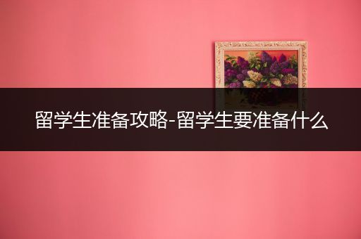 留学生准备攻略-留学生要准备什么