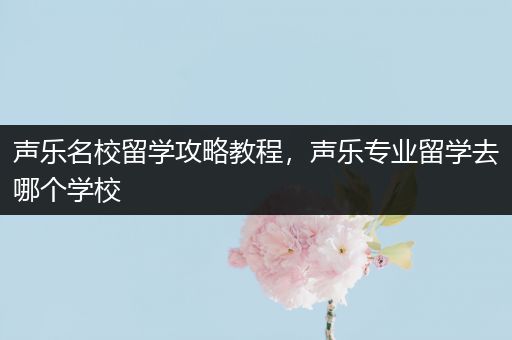 声乐名校留学攻略教程，声乐专业留学去哪个学校