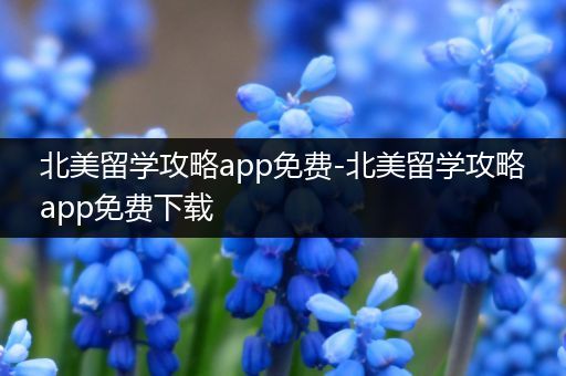 北美留学攻略app免费-北美留学攻略app免费下载