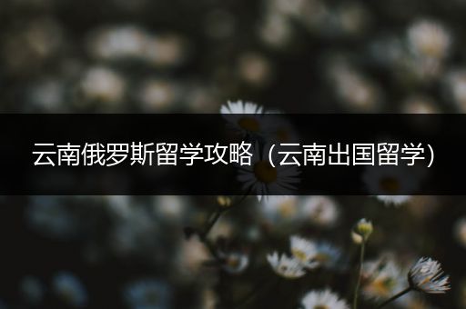 云南俄罗斯留学攻略（云南出国留学）