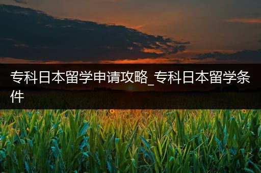 专科日本留学申请攻略_专科日本留学条件