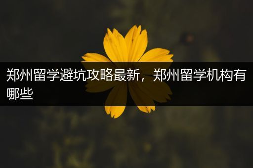 郑州留学避坑攻略最新，郑州留学机构有哪些