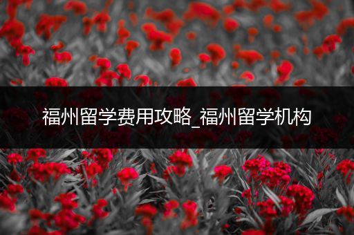 福州留学费用攻略_福州留学机构