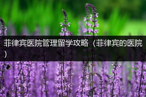 菲律宾医院管理留学攻略（菲律宾的医院）