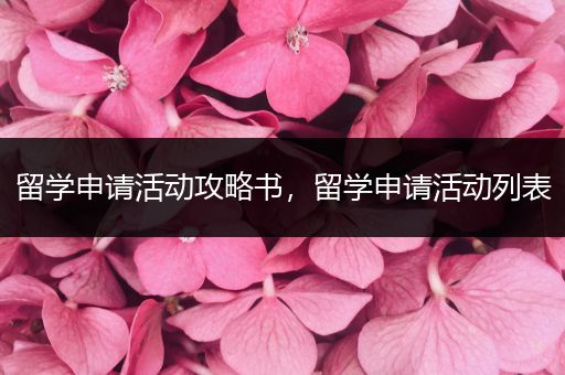 留学申请活动攻略书，留学申请活动列表