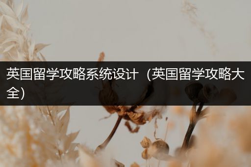 英国留学攻略系统设计（英国留学攻略大全）