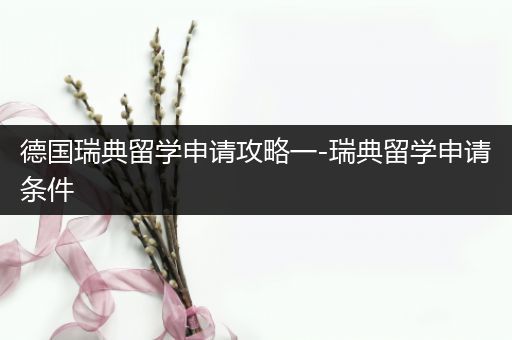 德国瑞典留学申请攻略一-瑞典留学申请条件