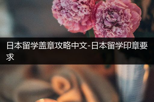 日本留学盖章攻略中文-日本留学印章要求
