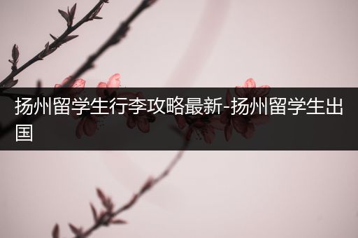 扬州留学生行李攻略最新-扬州留学生出国