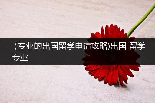 （专业的出国留学申请攻略)出国 留学 专业