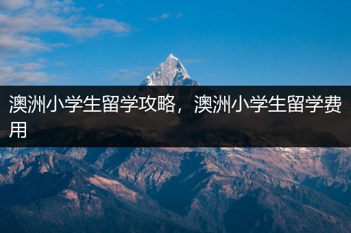 澳洲小学生留学攻略，澳洲小学生留学费用