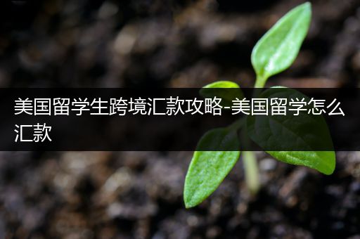 美国留学生跨境汇款攻略-美国留学怎么汇款