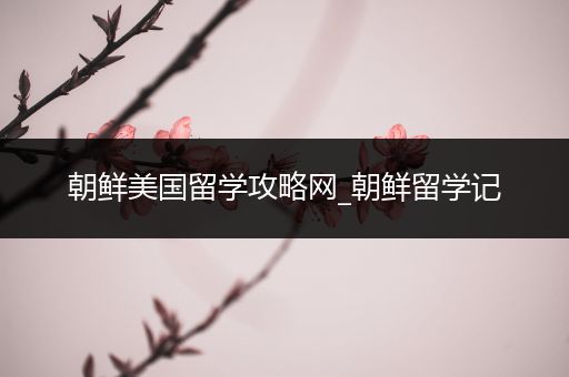 朝鲜美国留学攻略网_朝鲜留学记