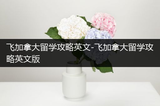 飞加拿大留学攻略英文-飞加拿大留学攻略英文版