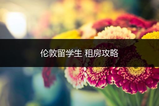 伦敦留学生 租房攻略