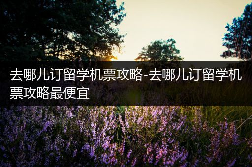 去哪儿订留学机票攻略-去哪儿订留学机票攻略最便宜